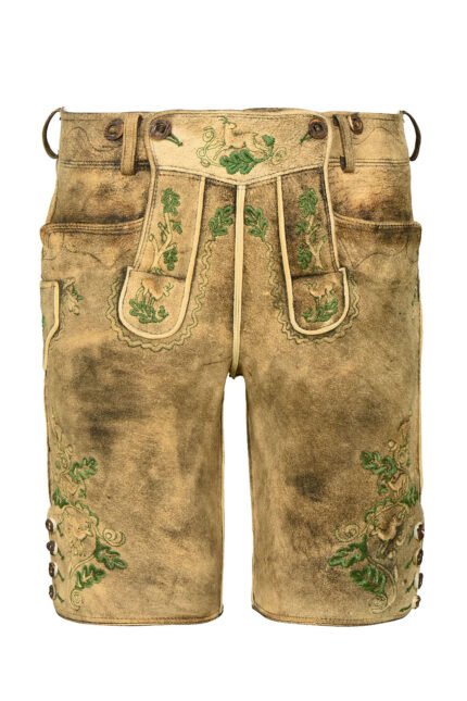 Brown Oktoberfest Lederhosen Shorts