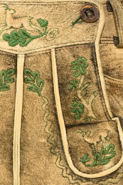 Brown Oktoberfest Lederhosen Shorts