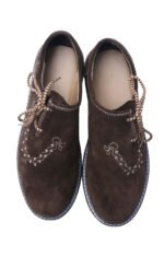 Men's Dark Brown Embroided German Lederhosen Shoes