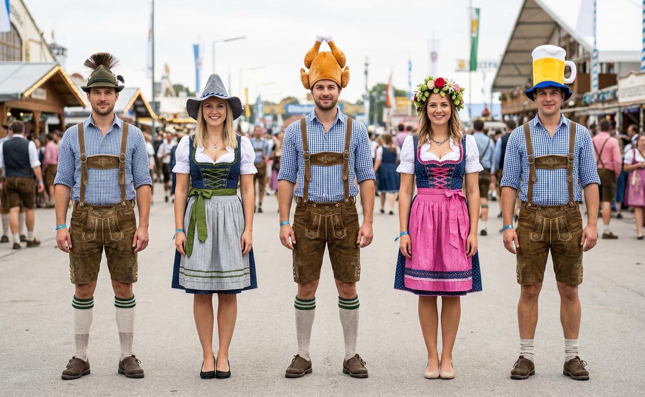 Why do people wear chicken hats at Oktoberfest?