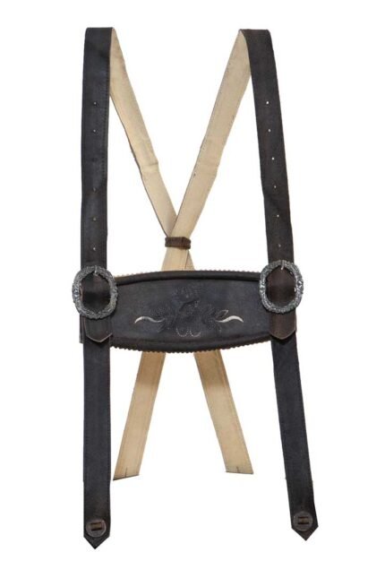 German Reliefstickerei Lederhosen Suspenders