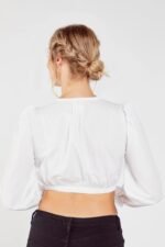 Alena Bavarian White Dirndl Blouse With Puff Sleeves