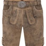 Alpine Flora Bavarian Trachten Brown Lederhosen