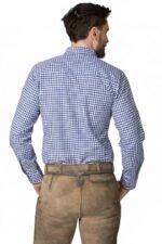 Authentic Alpine Vichy Gingham German Trachten Shirt For Men