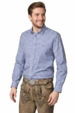 Authentic Alpine Vichy Gingham German Trachten Shirt For Men