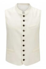 Alpspitze White German Bavarian Trachten Waistcoat