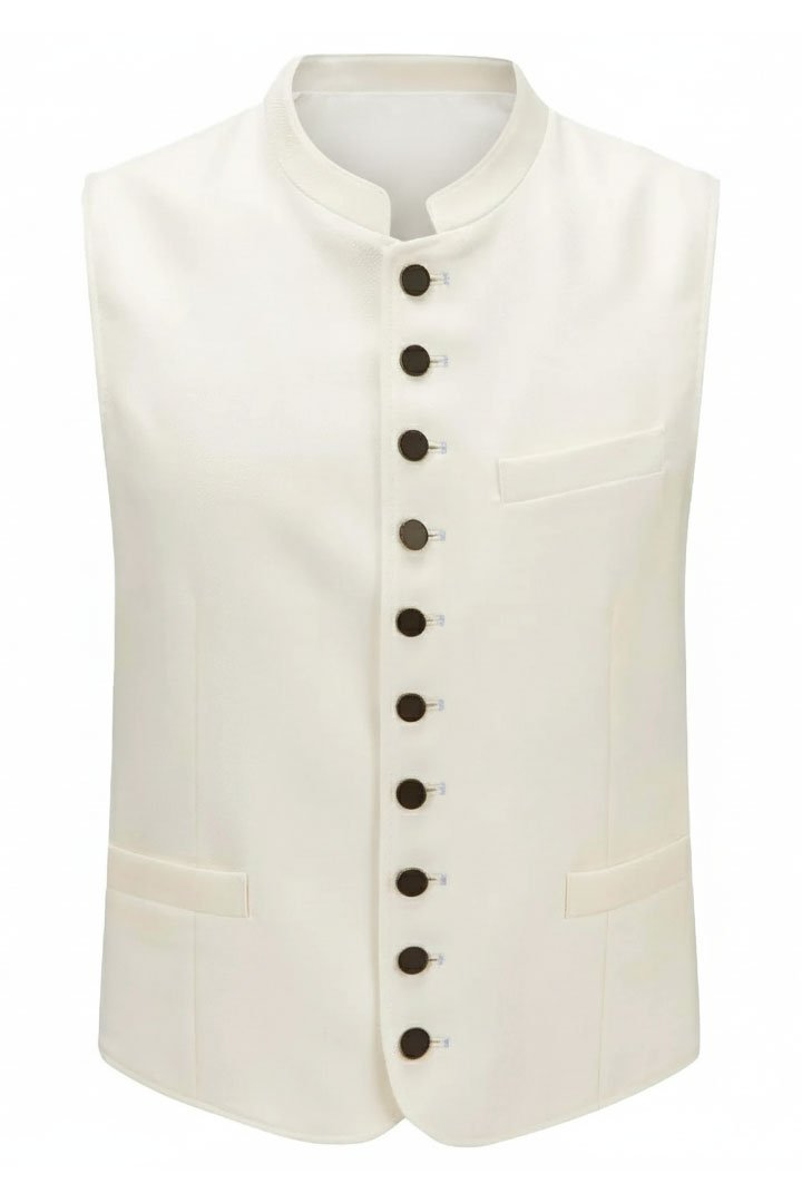 Alpspitze White Trachten Waistcoat (1) Alpspitze White German Bavarian Trachten Waistcoat