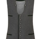 Bastei German Gray Trachten Waistcoat For Oktoberfest
