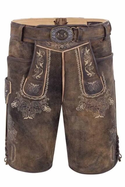Authentic Bavaria Brown Oktoberfest Lederhosen Shorts