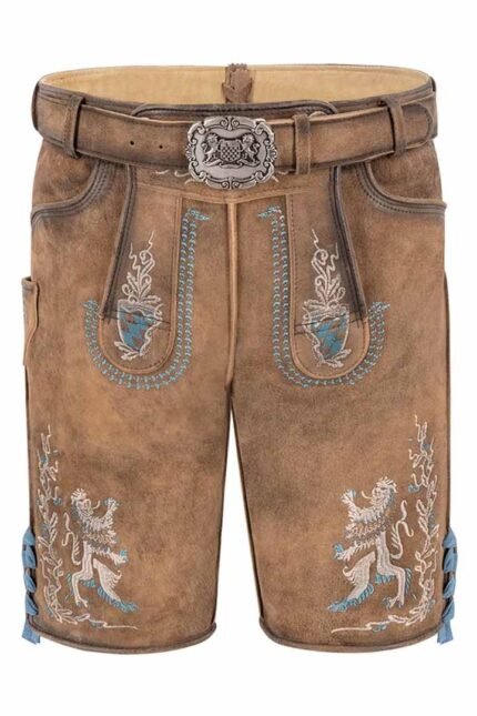 Men's Bayern Löwen Brown German Lederhosen