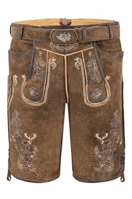 Berchtesgadener German Brown Lederhosen Shorts