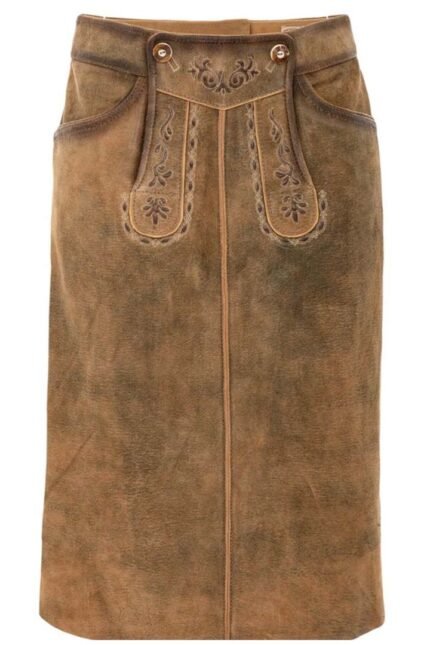Vintage Bianca Brown Bavarian Lederhosen Skirt