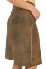 Vintage Bianca Brown Bavarian Lederhosen Skirt
