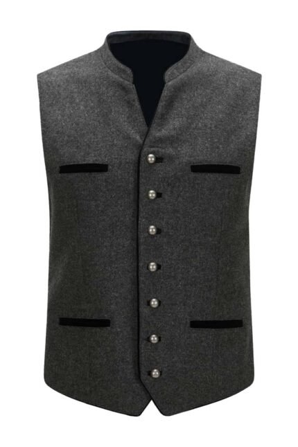Authentic Classic Gray Bavarian Trachten Waistcoat