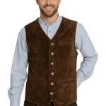 Dark Brown German Bavarian Trachten Vest For Oktoberfest
