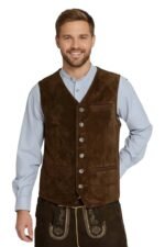 Dark Brown German Bavarian Trachten Vest For Oktoberfest