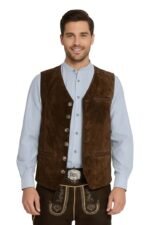 Dark Brown German Bavarian Trachten Vest For Oktoberfest