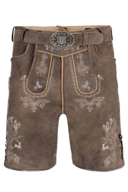 Eichenlaub Brown German Bavarian Lederhosen