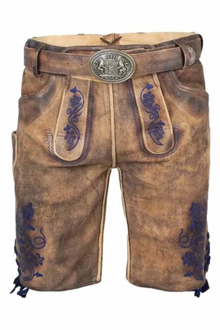 Men's Enzian Brown German Bavarian Lederhosen