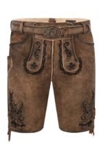 Federkielstickerei Austria Brown Lederhosen Shorts