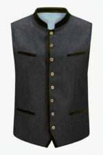 Fichtelberg Charcoal Gray Bavarian Trachten Waistcoat