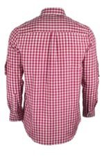 Taditional German Red Checkered Trachten Shirt For Men