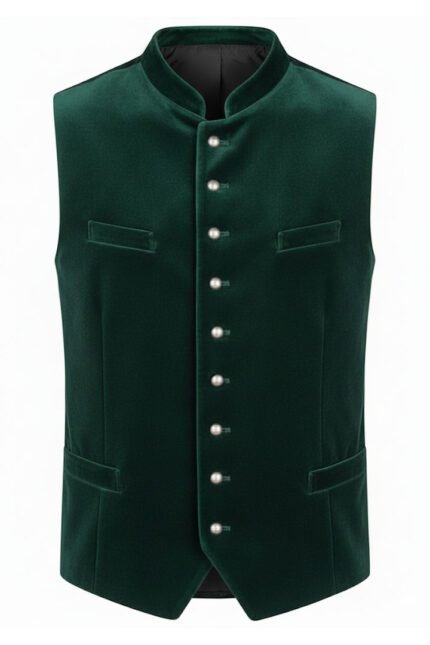 Authentic German Green Forest Waistcoat For Oktoberfest
