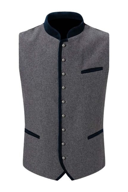 Authentic Grey German Bavarian Trachten Waistcoat