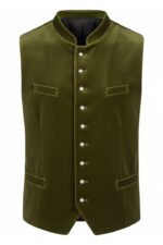 Harz German Bavarian Olive Green Trachten Waistcoat