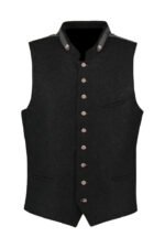 Traditional Heritage Black Wool Trachten Vest