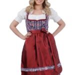 Premium Red Julia Bavarian Dirndl Dress For Oktoberfest
