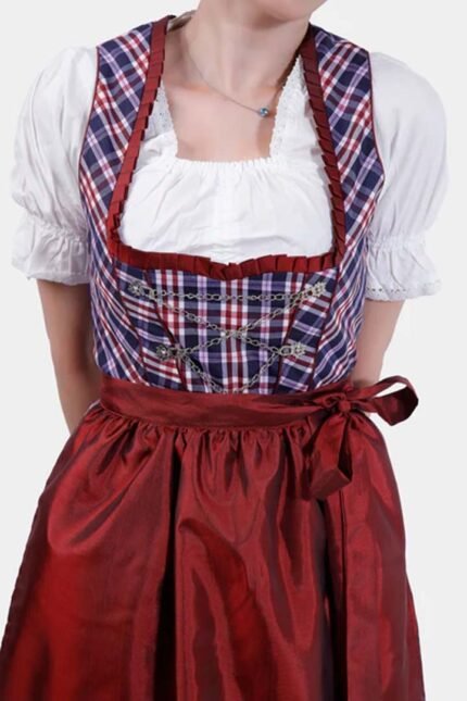 Premium Red Julia Bavarian Dirndl Dress For Oktoberfest