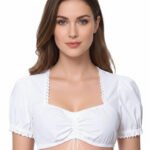 Authentic Lena Gercke White Trachten Dirndl Blouse