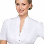 Leni Riefenstahl White Dirndl Blouse With Puff Sleeves