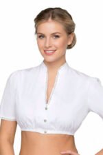 Leni Riefenstahl White Dirndl Blouse With Puff Sleeves