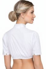 Leni Riefenstahl White Dirndl Blouse With Puff Sleeves