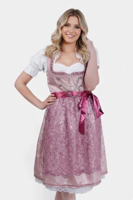 Pink Malaika Bavarian Trachten Drindl Dress