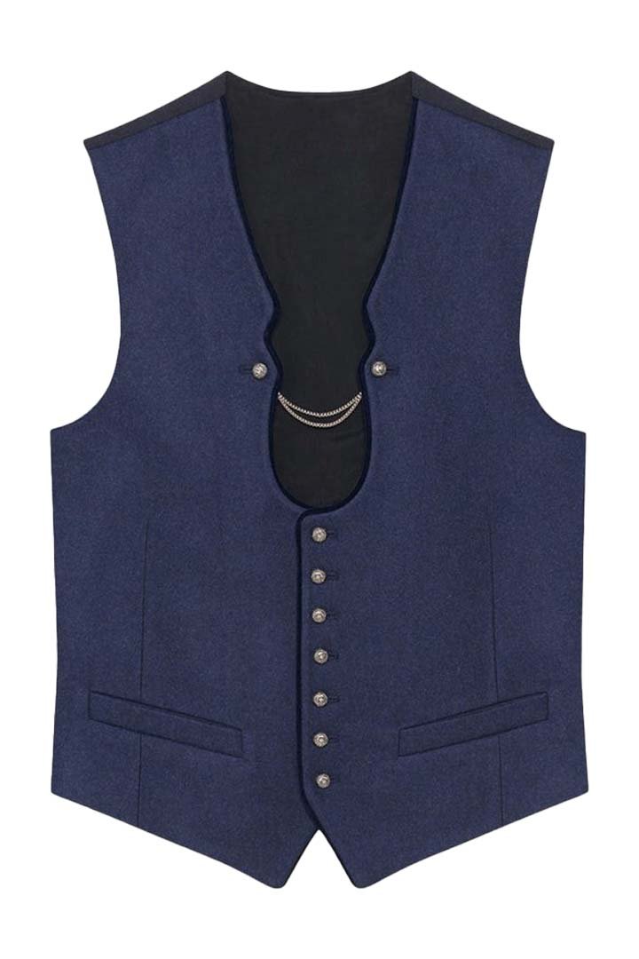 Navy Blue German Trachten Vest (2) Navy Blue German Bavarian Trachten Vest For Oktoberfest