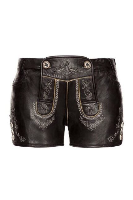 Premium Nora Tschirner Black Women's Lederhosen Shorts