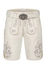 Plattstickerei White Suede Trachten Lederhosen