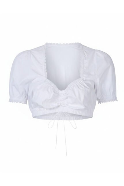 Rebecca Mir Oktoberfest White Crop Top Dirndl Blouse