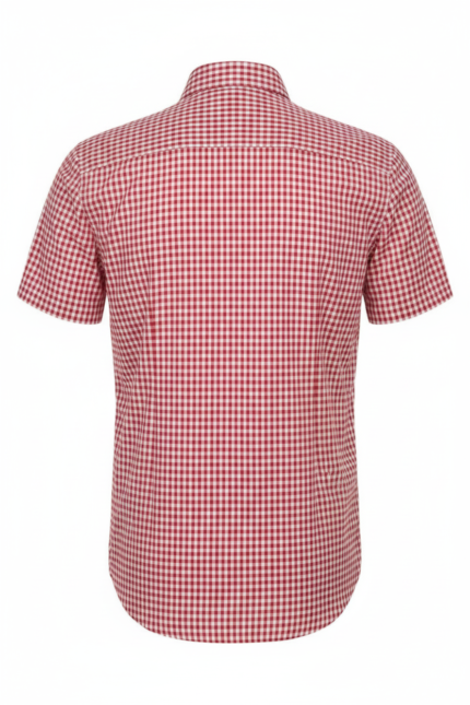 Authentic Red Short Sleeve Oktoberfest Lederhosen Shirt