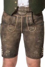 Premium Men's Relief Brown Suede Lederhosen Shorts