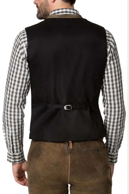 Royal Gray German Trachten Waistcoat For Oktoberfest