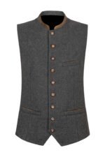 Royal Gray German Trachten Waistcoat For Oktoberfest