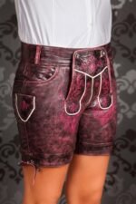 Simone Thomalla Pink Embroidery Lederhosen Shorts