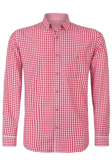 Zugspitze Red Gingham German Bavarian Trachten Shirt