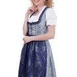 Authentic Nadine Menz Blue Drindl Dress For Oktoberfest