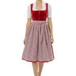 Authentic Pamela German Red Velvet Drindl Dress