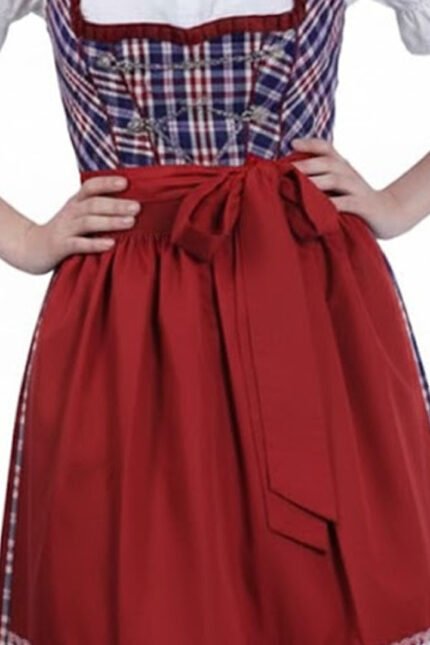 German Trachten Red Headey Dirndl Dress